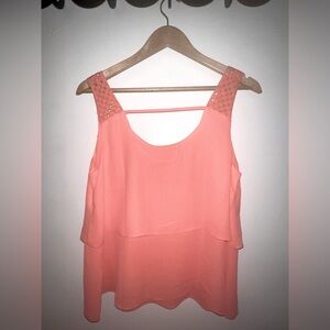 Maurices pleated chiffon top, with knitted straps women’s size medium